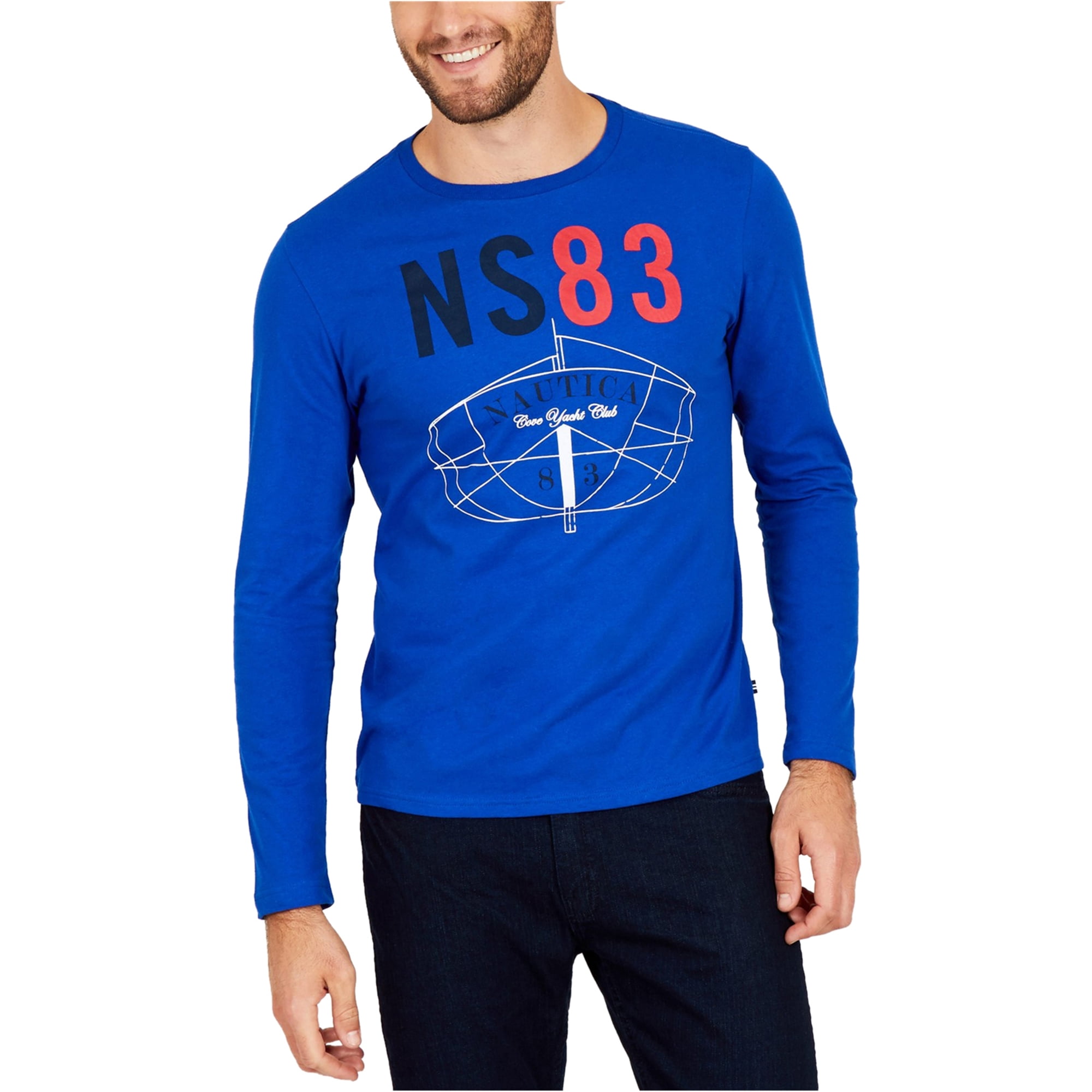 Nautica Mens NS 83 Graphic T-Shirt, Blue, XX-Large