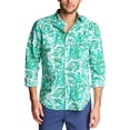 thumbnail image 1 of Nautica Mens Print Classic Fit Button-Down Shirt Green XXL, 1 of 2