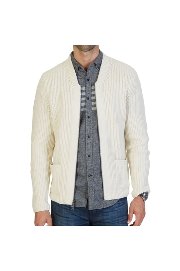 Mens Shawl Collar Zipped Cardigan Sweater