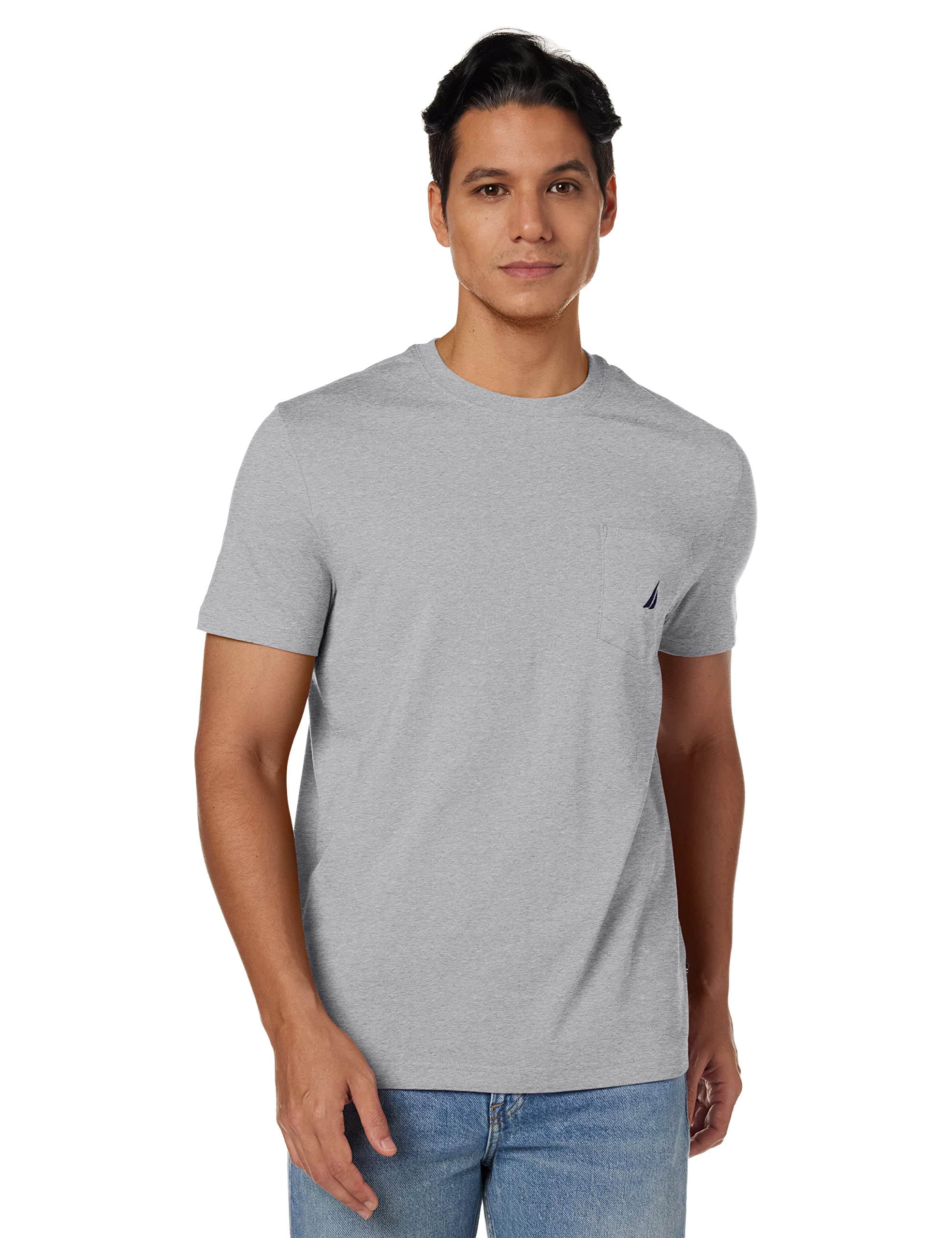 Nautica Men's Big & Tall Solid Crew Neck Short-Sleeve Pocket Nautica Men's Big & Tall Solid Crew Neck Short-Sleeve Pocket