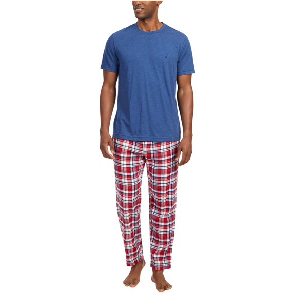 Nautica Mens Solid Pajama Sleep T-shirt, Blue, X-Large