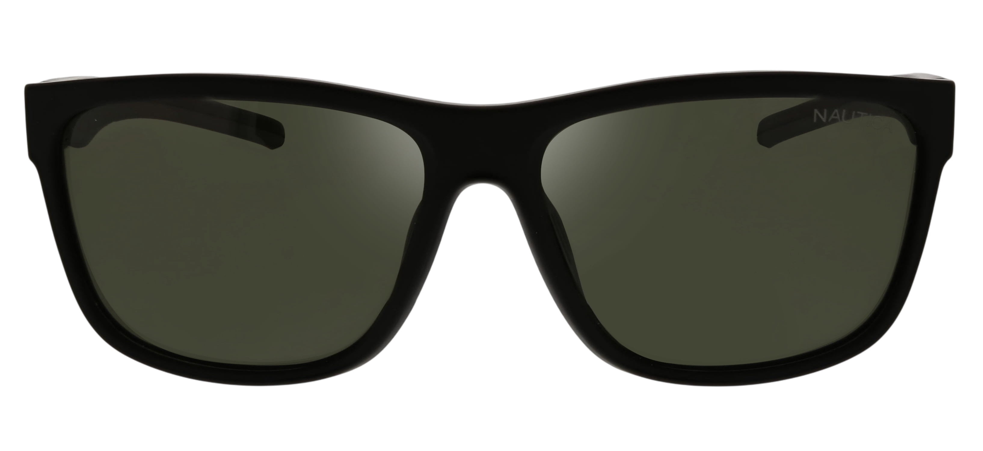 Nautica Men's Square Wrap Black Polarized Sunglasses
