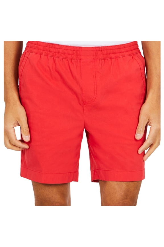 Mens Stretch Casual Chino Shorts, Red, X-Small