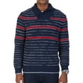 thumbnail image 1 of Nautica Mens Striped Pullover Shawl-Collar Sweater Navy L, 1 of 2