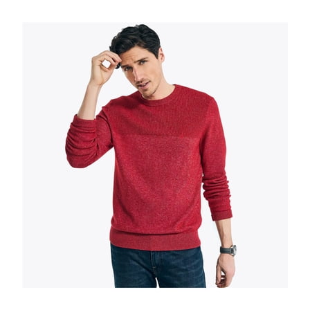 Nautica Mens Textu  red Knit Sweater, Red, XX-Large