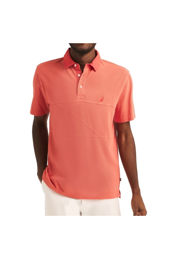 Mens Textured Polo Shirt, Red, Medium