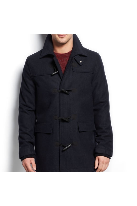 Mens Tonal Toggle Pea Coat, Blue, 40 Short
