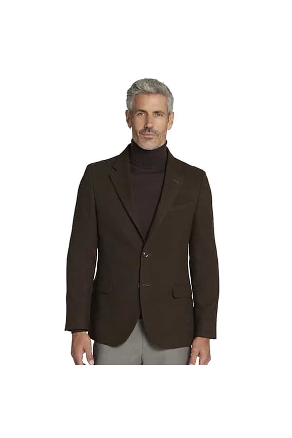 Mens Tweed Modern fit Sport Coat Blazer 38 R Brown Elbow Patches