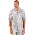 thumbnail image 1 of Nautica Mens Woven Plaid Button Down Pajama Shirt, White, X-Large, 1 of 3