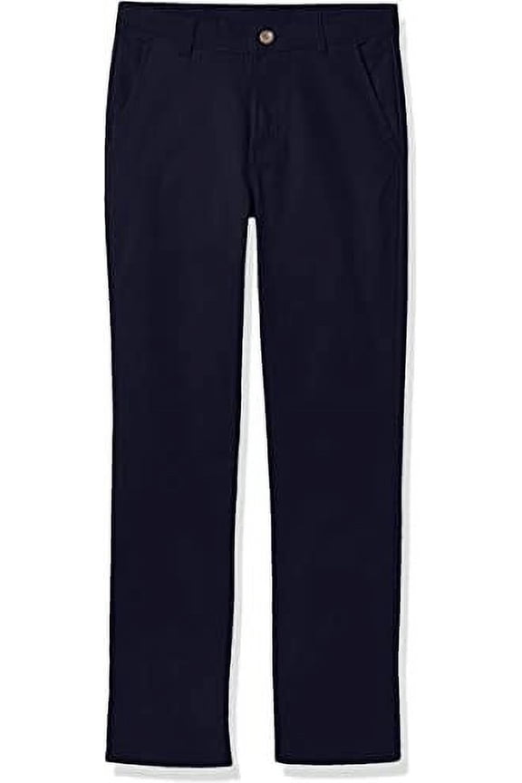 NAVY Boys' Flat Front Stretch Twill Chino Khaki Pant, US 8
