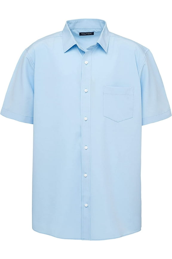 OX BLUE Men's School Uniform Short Sleeve Button Down Shirt, US X-Large