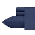 thumbnail image 1 of Nautica Solid 100% Cotton Percale 4-Piece Sheet Set, Queen, Captains Blue, 1 of 5