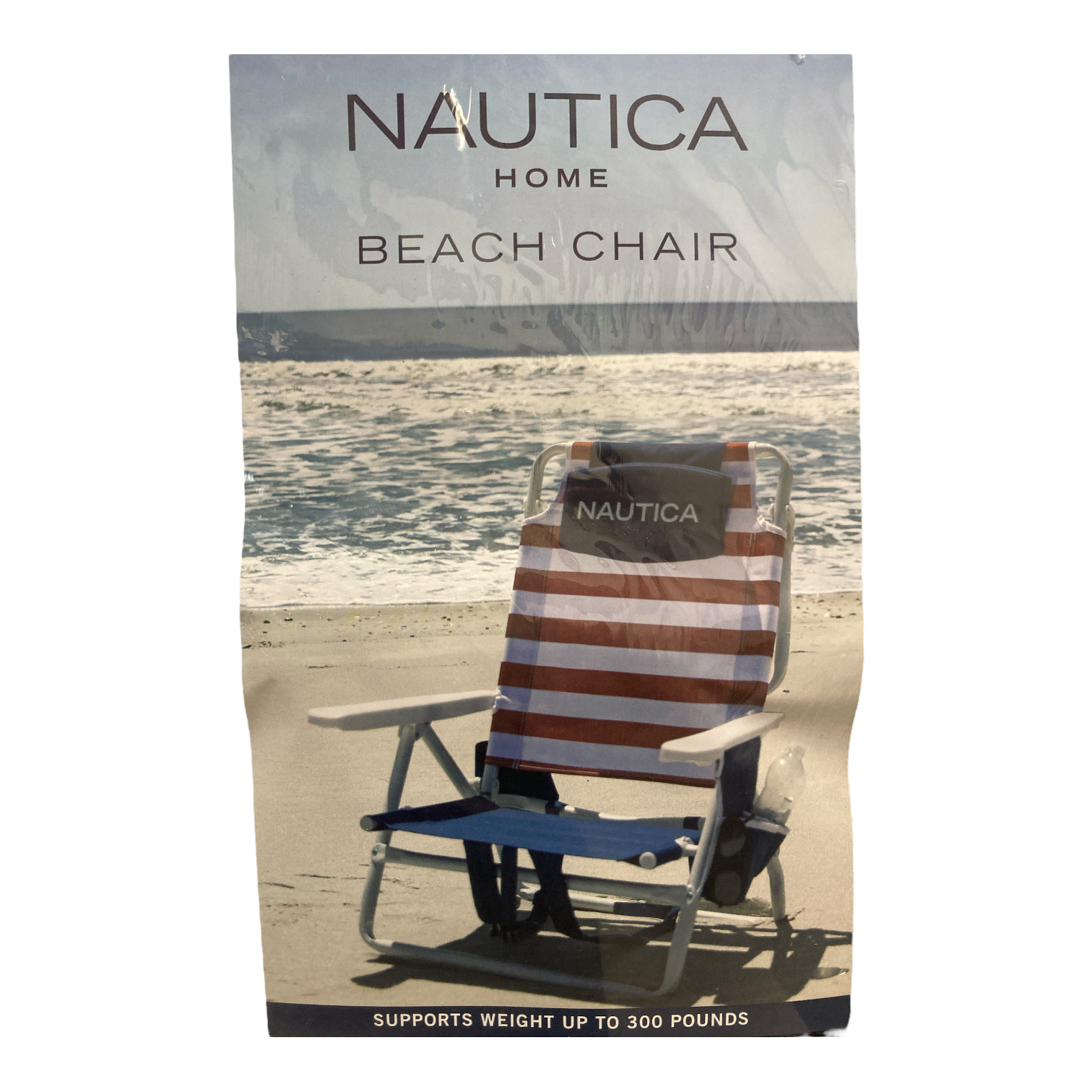 Mainstays Aluminum Bungee Beach Chair, Red White & Blue Stripe
