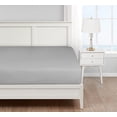 thumbnail image 1 of Nautica Solid T180 Cvc Cotton Rich Blend Fitted Sheet (Grey, Twin XL), 1 of 5