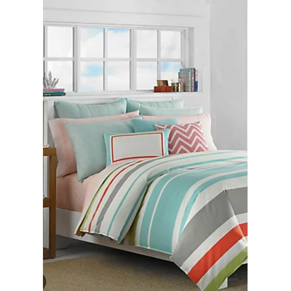 Nautica Taplin Twin Comforter Set Includes One Comforter and One Sham Great for Dorm University Students 100% Cotton