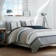 thumbnail image 1 of Nautica  Tideway Neutral Stripe Cotton Reversible Quilt, 1 of 4
