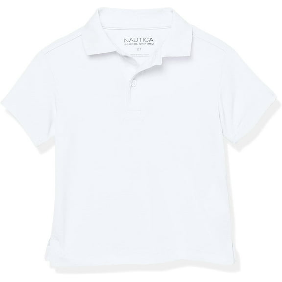 Nautica WHITE Little Boys Short Sleeve Performance Polo, US Small(4)