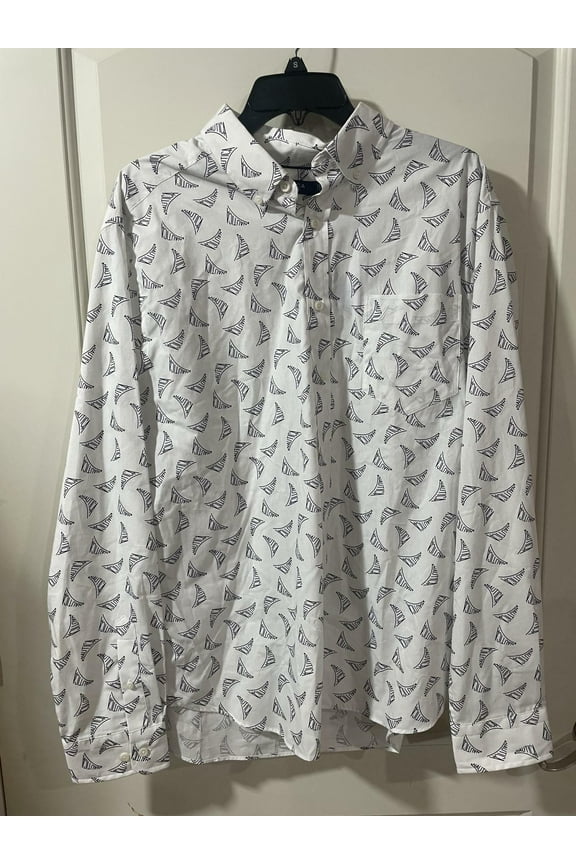 White Men's Button-Up Long Sleeve XL