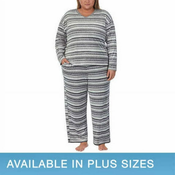Nautica Women's 2 Piece Cozy Fleece Pajama Sleepwear Set
