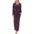 thumbnail image 1 of Nautica Womens Pajamas - Cozy Silky Fleece - 2 Piece Long Sleeve Winter Sleepwear Set for Women (Celebrate Plaid/Medium), 1 of 5
