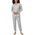 thumbnail image 1 of Nautica Womens Pajamas - Cozy Silky Fleece - 2 Piece Long Sleeve Winter Sleepwear Set for Women (Gray Stars/Medium), 1 of 8