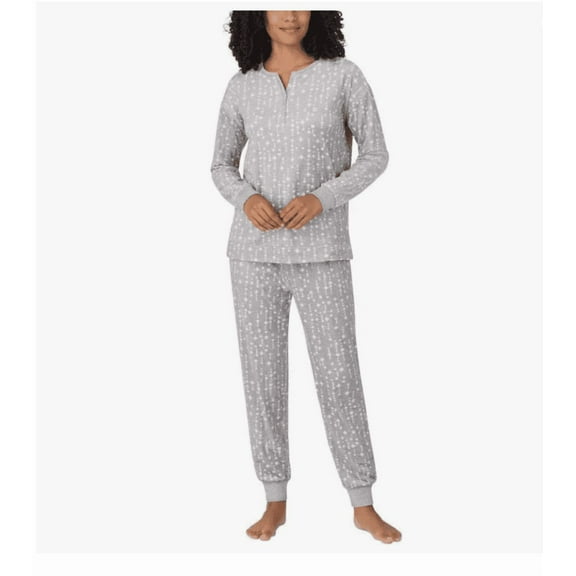 Nautica Womens Pajamas - Cozy Silky Fleece - 2 Piece Long Sleeve Winter Sleepwear Set for Women (Gray Stars/XX-Large)