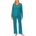 thumbnail image 1 of Nautica Womens Pajamas - Cozy Silky Fleece - 2 Piece Long Sleeve Winter Sleepwear Set for Women (Teal Print/Small), 1 of 7