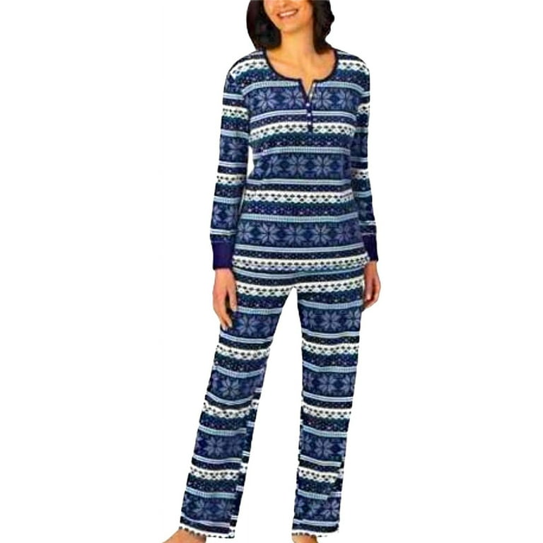 Nautica Women's Fleece Pajama Sleepwear Set 2 Piece, Mixed Blue 2X - NEW 