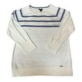 thumbnail image 1 of Nautica Women's Long Sleeve Crew Neck Sweater (Slate Blue Heather Stripe, X-Large), 1 of 2