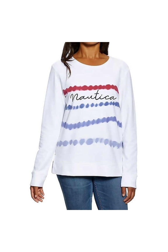 Women's Long Sleeve Crewneck Pullover, Bright White, XS New with box/tags