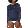 thumbnail image 1 of Nautica Women's Long Sleeve Logo Graphic Print UPF 30+ Beach Rashguard Swim Top, 1 of 3