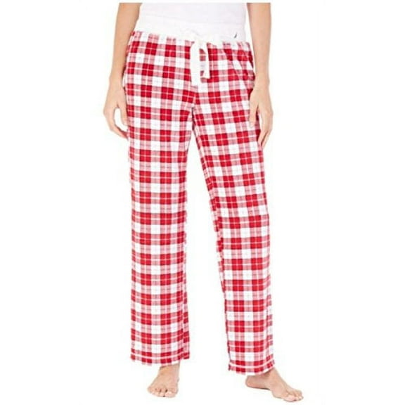 Nautica Women's Pajama Bottom Pant (S, Red Plaid)