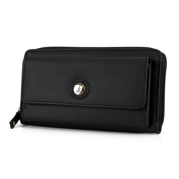 Nautica Women's RFID Clutch Wallet, Black