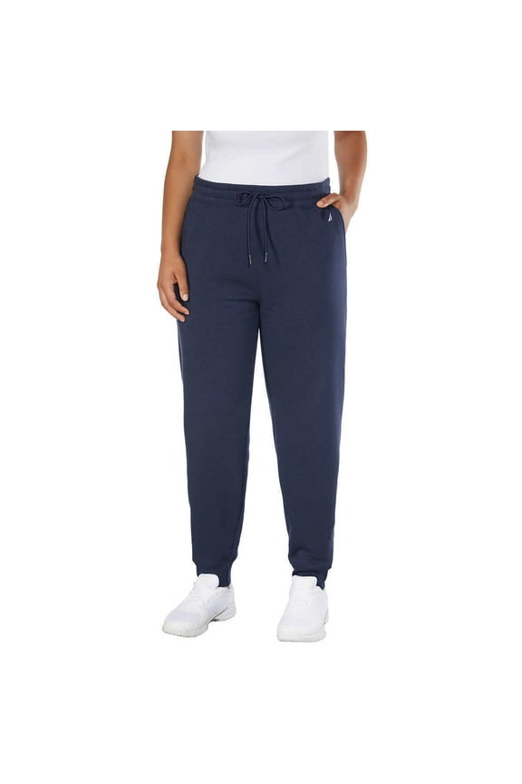 Women's Ribbed Cuffs Slant Pocket Joggers, Navy Seas XS