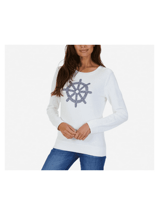 Sueter Mk Mujer Nautica Crewneck Stripe Long Sleeve Crewneck