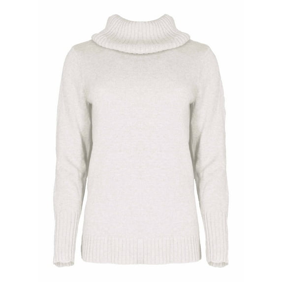 Nautica Women's Soft Knitted Turtle Neck Long Sleeve Semi Fitted Sweater (Sail White, XX-Large)