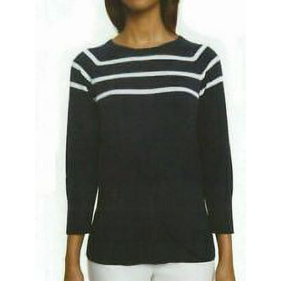 Nautica Women's striped sweater (4NV Navy, Medium)