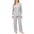 thumbnail image 1 of Nautica Women's Fleece Pajama Sleepwear Set 2 Piece, Grey White Snow XL - NEW, 1 of 5