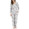 thumbnail image 1 of Nautica Womens 2 Piece Textured Microfleece Pajama Set (Grey Snowflake, X-Large), 1 of 3