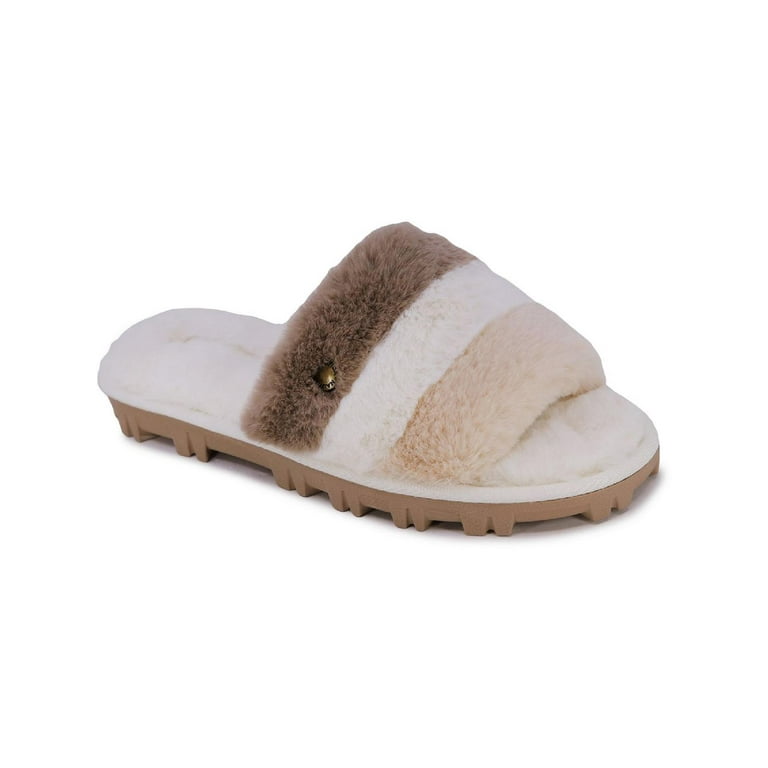 Nautica Womens Chyler Faux Fur Padded Insole Slide Sandals Walmart