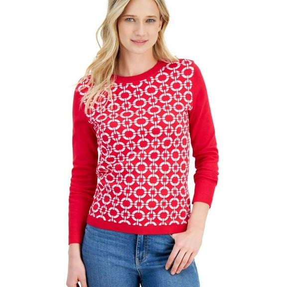 Nautica Womens Circle Link Pullover Sweater, Multicoloured, Large