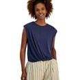 thumbnail image 1 of Nautica Womens Knot Front Basic T-Shirt, Blue, Medium, 1 of 1