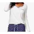 thumbnail image 1 of Nautica Womens Lace Design Long Sleeve Top,White,X-Small, 1 of 1