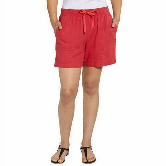 Nautica Womens Linen Blend Pull-On Shorts Size-Medium Color-Rose Coral