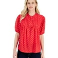 thumbnail image 1 of Nautica Womens Polka Dot Peasant Blouse, White, Small, 1 of 1