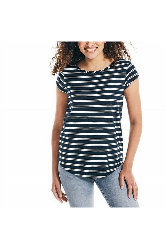 Womens Slub Tee Size: XXL, Color: Navy Stripe