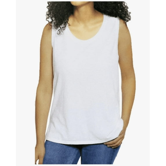 Nautica Womens Tank Top Sleeveless Shirt Bright White XXL