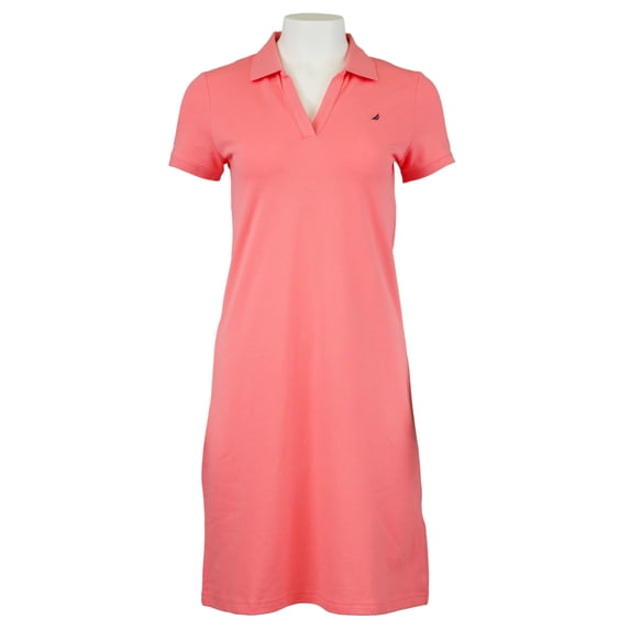 Nautica Womens V neck Dress (Pale Coral , Small)