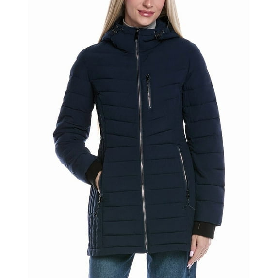 Nautica womens Coat, l, Blue