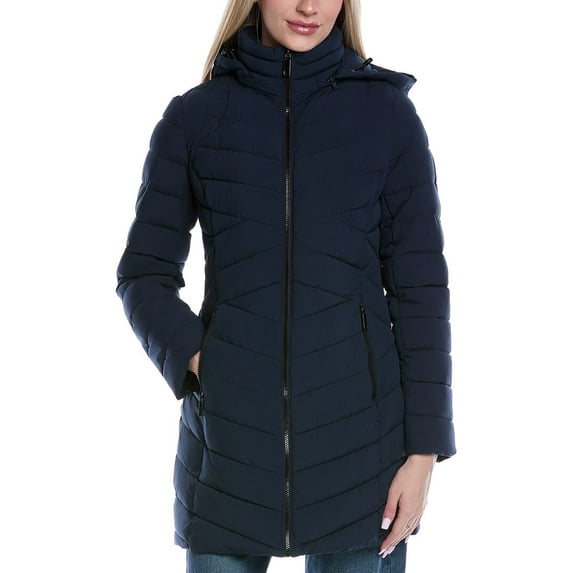 Nautica womens Coat, l, Blue